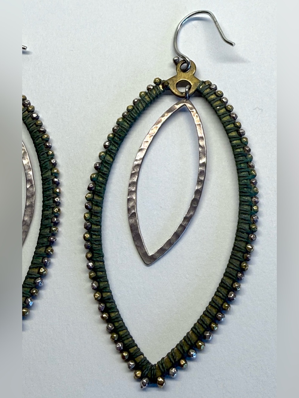 Silpada Sterling Silver & Brass Get Growing Boho Drop Earrings W3073 - Picture 2 of 3